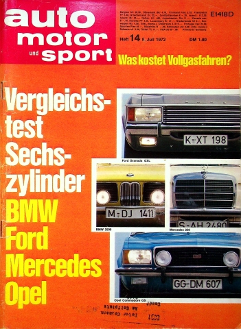 Deckblatt Auto Motor und Sport (14/1972)